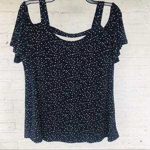 KAILEIGH Ruby Cold Shoulder Open Back Knit Top